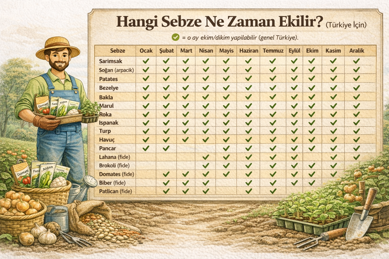 Sebze Ekim Dikim Takvimi – Hangi Sebze Hangi Ay Ekilir?