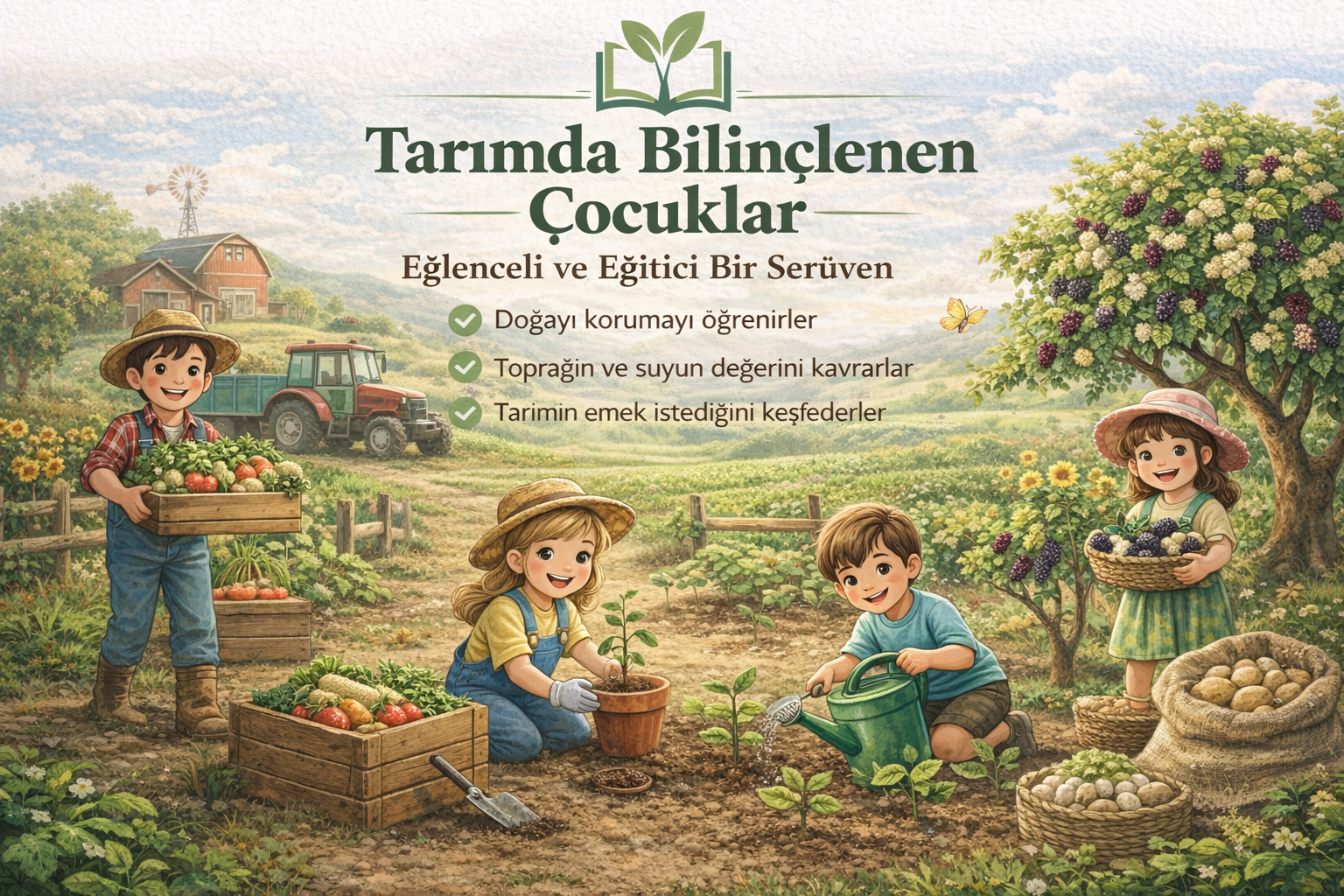 Çocuklar için tarım boyama kitapları – tarımı öğrenen bilinçli çocuklar