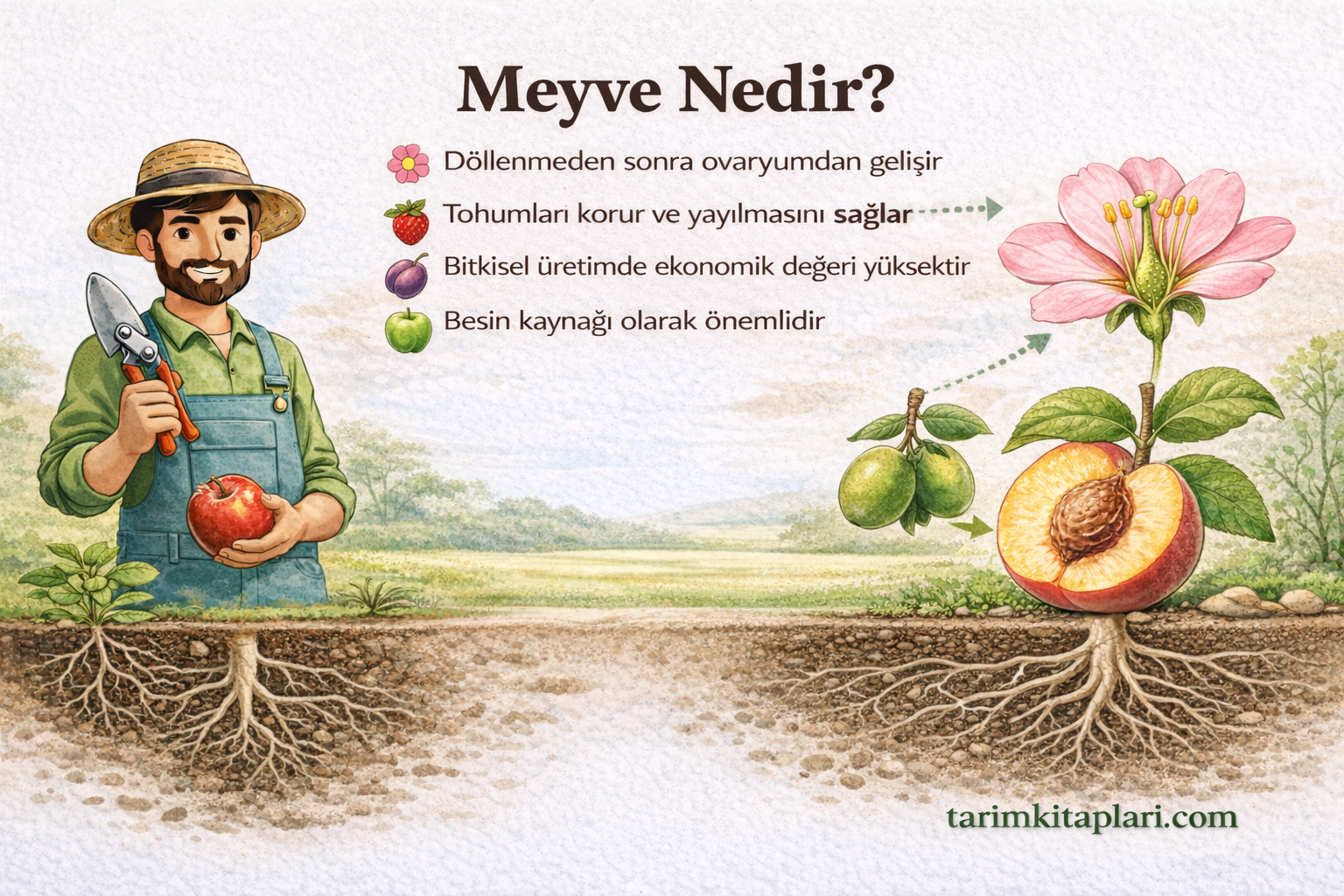 Meyve nedir, meyve oluşumu nasıl gerçekleşir ve bitkilerde meyvenin görevleri görsel anlatım