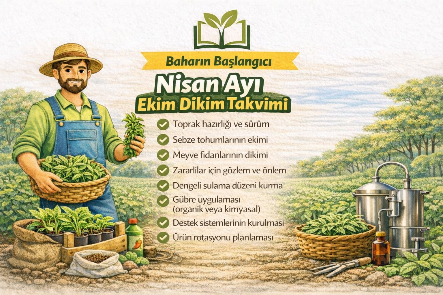 Nisan ayında hangi sebzeler ekilir ve meyve fidanları dikilir